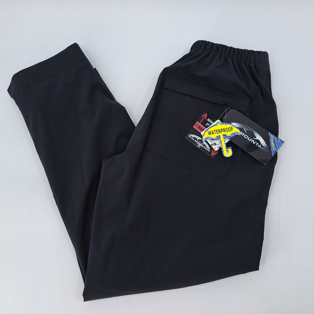 Sun Mountain StormTight Rain Pants Womens M Polyester Black Waterproof Golf NEW